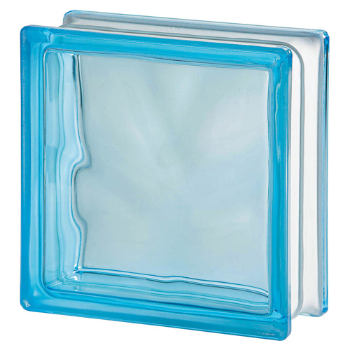 Azure color glass block