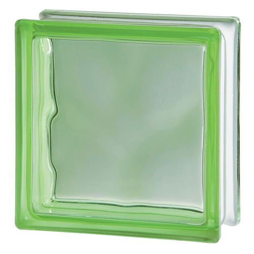 Green color glass block