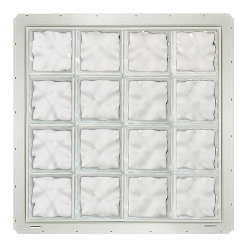 crystalok white wave framed glass block window