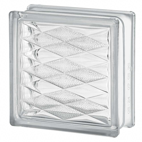 Lozenge pattern glass block