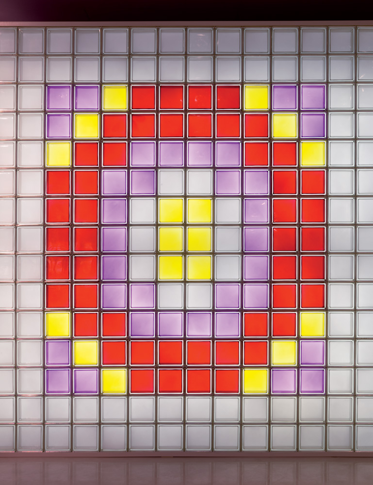 Mendini mix color glass block build sample