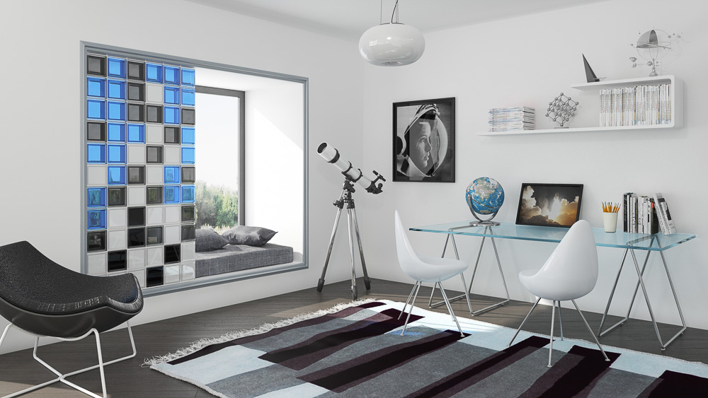 Mendini mix color glass block build sample