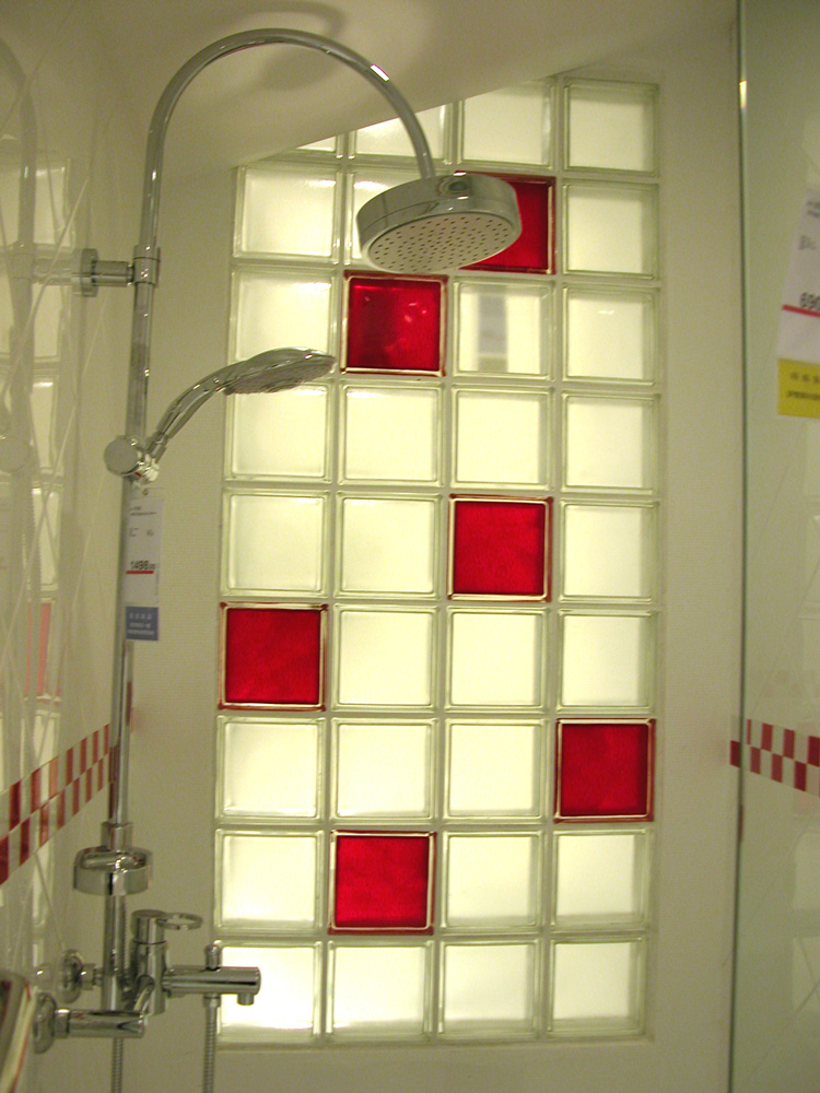 Mendini White Rubino glass block build sample