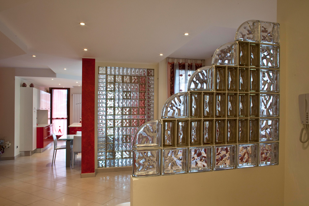 Pegasus Neutro and Siena glass block sample