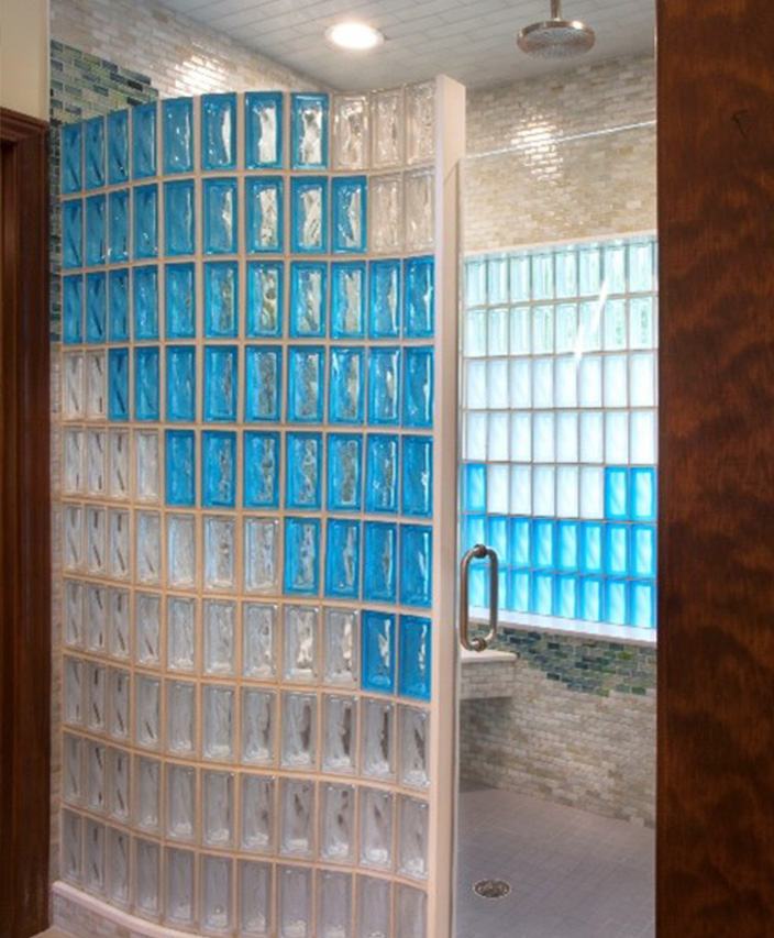 Deco pattern glass block