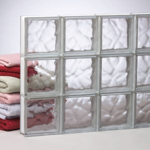 Wave Pattern Premade Glass Block Window, no vent